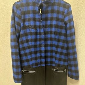 Zara Blue and Black Plaid Jacket